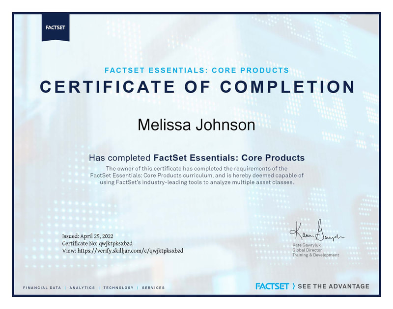 FactSet Essentials Certification